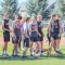 The Burlington varsity track team gathers before the meet in Burlington. Amy Hoyt