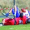 Riverside Senior Zack Kuntz causes a fumble on this tackle. He then recovered the ball to create a possession  turnover to the Rebels. Roxanne Peterson