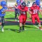 Riverside’s Alan Landis and Dawson Scott attempt to hold the yardage gain of the opposing team at the Jamboree in Riverton. Randy Tucker